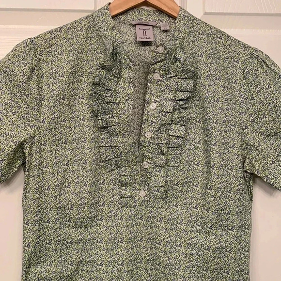 Tristan green blue  floral S - Picture 1 of 12